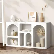 Oikiture Display Shelf Storage Stand Shelves Unit Bookcase Bookshelf Rack White