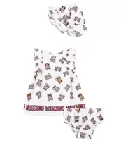 [Moschino Kids] Moschino Kids Baby cotton dress, bloomers and hat set M 18-24 white