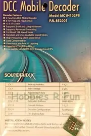 Model trains Soundtraxx MC1H102P8 Mobile decoder for HO Locos with 8 Pin plug