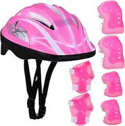 Boys and Girls Roller Skating Helmet Protective Gear Kit Helmet Pads Elbow Pads for Scooter Skateboard Cycling Safety Essential
