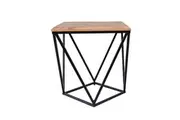 VI Quad Solid Timber Metal Legs Square Lamp Table