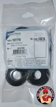 Tectran Wide Lip, Poly Gladhand Glad Hand Seal, Black, Bag of 10, 101118