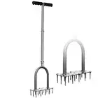 Lawn Aerator Spike Metal Manual Dethatching Soil Aerating Lawn with 15 Iron S...
