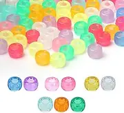 1000PCS Glow in the Dark Beads,Mix 9 Colors Glow Pony Bead, UV Hair Beads, Plastic Pony Bead, Friendship Bracelet Making, Bulk Bright in The Dark for Necklace,Iridescent Beads,Accessories for Bracelets/Crafts(250g,Luminous)