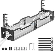 Under Desk Cable Management Tray, Litwaro Cable Management Under Desk No Drill, 25'' Metal Cable Tray with Clamp for Desk Wire Management, Desk Cord Organizer - No Damage to Desk, Black