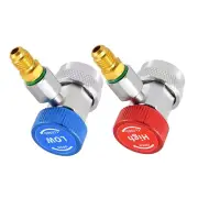 Reliable 2PCS Connector Adapter Coupler Auto AC Manifold Gauge Low/High HVAC