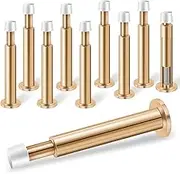 Door Stoppers for Wall, 10 Pack Spring Door Stop, 4.4 Inch Door Stoppers for Bottom of Door, Long Doorstop Door Bumper Wall Protector, Gold