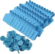 Blank Cattle Ear Tags 100 Pieces TPU Large Livestock Ear Tags Customized Identification Blank Tags for Sheep Cattle Calf Hog (Blue)