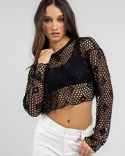 [Red Berry] Red Berry Women's Noah Mesh Top in Black Size XS XS Black