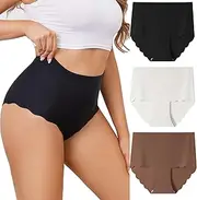 [Anntry] Women's Underpants, Seamless Briefs, Underwear, Women, High Waist Panties, No Show Panties, Multipack, Pack of 3, Hipster Comfortable Without Marking, Seamless Briefs