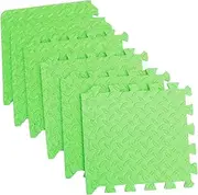 Abaodam 6Pcs Thick Eva Leaf Grain Interlocking Floor Mat Green Splicing Rug for Play Areas Safe Cushioned Design for Living Rooms Bedrooms and Playrooms
