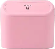 Universal Organizer Car Clamshell Trash Bin Hanging Vehicle Garbage Dust Case Storage Box Black ABS Square Pressing Trash Can(Pink)