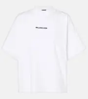 [Balenciaga] Balenciaga Printed cotton jersey T-shirt AU 14 white