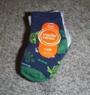 Wonder Nation Boy's 6 Pair Ankle Socks 0-6 Months *NEW WITH TAGS* *FREE SHIPPING
