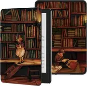 OLAIKE Case for All-New 6.8" Kindle Paperwhite (11th Generation- 2021 Release) - PU Leather Cover with Auto Wake/Sleep - Fits Amazon Kindle Paperwhite Signature Edition, The Library