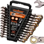 HORUSDY 12-Piece Metric Flex-Head Ratcheting Spanner Set | 8-19 mm | 72-Teeth