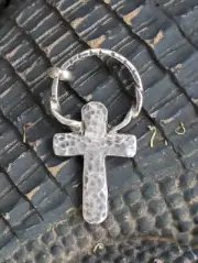 Artisan Hand Made Sand Cast Sterling Silver Cross Pendant .A30e