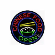 NEW “OPEN CHINESE FOOD" 26x26x1 SOLID & ANIMATED LED SIGN w/CUSTOM OPTIONS 21130