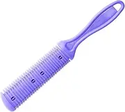 BESTYASH Hair Cutter Comb Double Sided Haircut Scissors with Stainless Steel Razor and Plastic Trimmer for Precision Cutting and DIY Hair Styling Purple