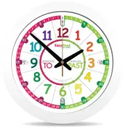 EasyRead Time Teacher Wall Clock 29cm Colour Face - Real Working Clock Easyread