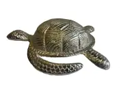 flashy BIG metal Turtle Statue Silver color home decor GREAT quality!