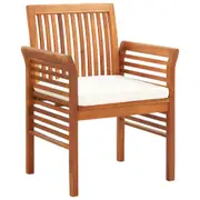 Garden Dining Chair with Cushion Solid Acacia Wood vidaXL