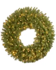 National Tree Company Norwood Fir Wreath with 100 LED Lights