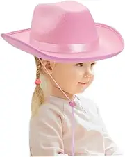[AZIDWERYQ] Cowboy Hat, Sunproof Wide Brim Cowgirl Hat with Ribbon, Classic Stylish Breathable Cowgirl Cap with Adjustable Chin Strap for Daily Wear, Travel, Cosplay