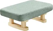 Generic Padded Foot Stool Small Low Ottoman Bench Rectangle Short Step Stool Footrest with Wooden Legs for Shoe Changing Doorway Bed