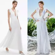 Alice + Olivia Vanna Ruffle Flutter Sleeve Eyelet Embroidered Maxi Dress Size 6