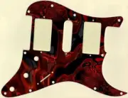 Stratocaster Graphical Pickguard Custom fit Fender HSH 11 Hole Fractal Blood