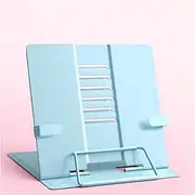Book Stand Book Stand Reading Adjustable Document Holder with Page Clip Office Rest Metal Stand for Recipe Textbook Smartphone 8.3 x 7.5 inch (Color : Blue)