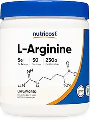 Nutricost L-Arginine - Pure L-Arginine Powder 250 Gram Bottle