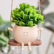 Proxima Direct Swing Face Planter Pot Hanging Resin Flower Head Planters for Indoor Outdoor Plants Succulent Pots for String of Pearls Plant Live for Indoor Outdoor Home Decor