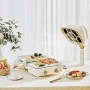 Portable Desktop Range Hood,Mini Cooker Hood,BBQ Hot Pot Extractor Hood,Strong Suction,6-Segment Height Adjustment,for Home,Kitchen,Hot Pot, Friend,Cream