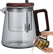 Clear Glass Teapot | Inner Tank Clear Teapot for Water Separation,Ergonomic Heat Resistant Tea Maker Kettle for Home Living Room Workplace