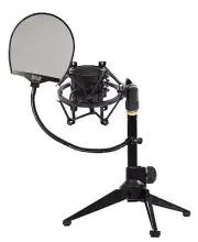 Rockville Adjustable Podcast Podcasting Tripod Mic Stand+Shockmount+Pop Filter