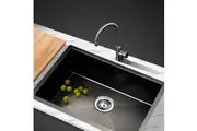 Cefito Kitchen Sink 60X45CM Stainless Steel Basin Single Bowl Black