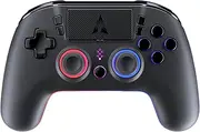 AUROCE Wireless Controller for PS4/PS3/PC, LED PS4 Controller Dualshock 4 Transparent with RGB Neon, ALPS Analog Stick, Hall Trigger, Audio Jack/Speaker, Macro/Turbo - Dark Night
