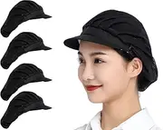 [Jaspfct] 1pc/4pcs Chef Hats-Kitchen Baker Cooking Hair Nets Food Service Caps for Adults