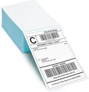 L LIKED 500 Fanfold 4" x 6" Direct Thermal Labels, Shipping Labels with Perforated Line for Zebra & Rollo Printers,White