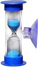 HOHOVYVY Kids Toothbrush Hourglass Timer, Shower Timer Mini Glass Sand Clock, Suction Cup Timer, Three Minute Hourglass with Suction Cup Countdown Timer for Play, Cooking, Brushing (Blue)