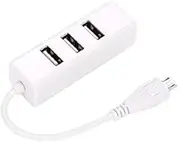 Popular USB 2.0 Micro USB Four Hub OTG Hub Charge OTG Small Low Hub (White) Convenient Deft