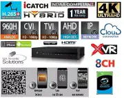 8 Channels H.265+ 4K UHD Hybrid Security HD-TVI/CVI/AHD/960H/IP/P2P/Audio/Cloud