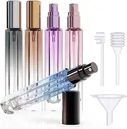 seafulee 10ML 5PCS Glass Refillable Perfume Travel Bottle,Mini Pocket Size Portable For Traveling and Outgoing,Empty Atomizer Cologne Spray Bottles with Funnel