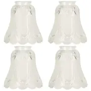 YELOKIE Set of 4 Premium Clear & Frosted Ceiling Fans Light Covers Glass Shad...