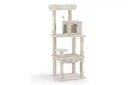 Petzly Cat Tree Tower Scratching Post 142cm Beige