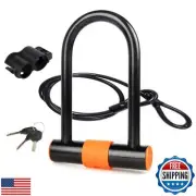 Bike U Lock with Cable - Bicycle Locks Heavy Duty Anti Theft,Combination Bike