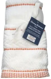Tommy Bahama Fingertip Towels Juju Coral Set of 2 Tropical Beach Summer House