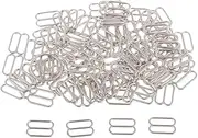 100Pcs Silver Metal Bra Strap Rings/Sliders/Hook Fig 0 Lingerie Adjuster for Crafts - Silver, 12mm